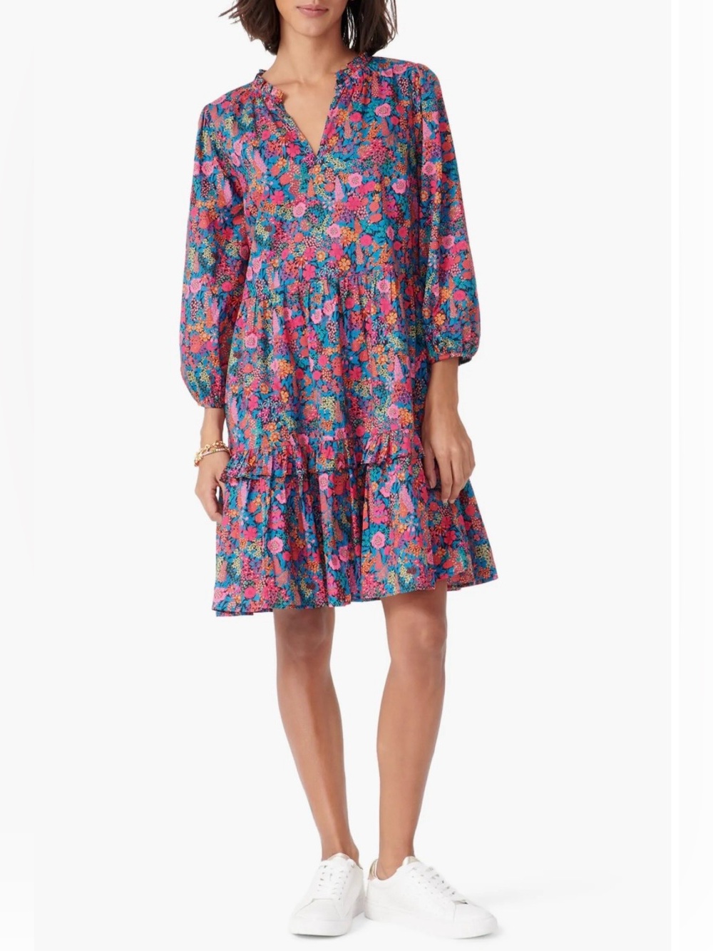 J. Crew Women’s Large Liberty Fabric Ditsy Floral Tiered Dress Casual Career